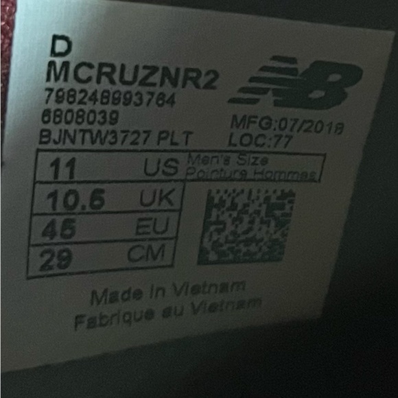 New Balance Cruz v2 Mens Size 11 (D) Running Shoes Sneakers Burgundy MCRUZNR2 - Picture 9 of 9